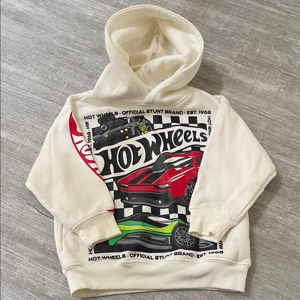 Hot Wheels Kids Hoodie - Cream